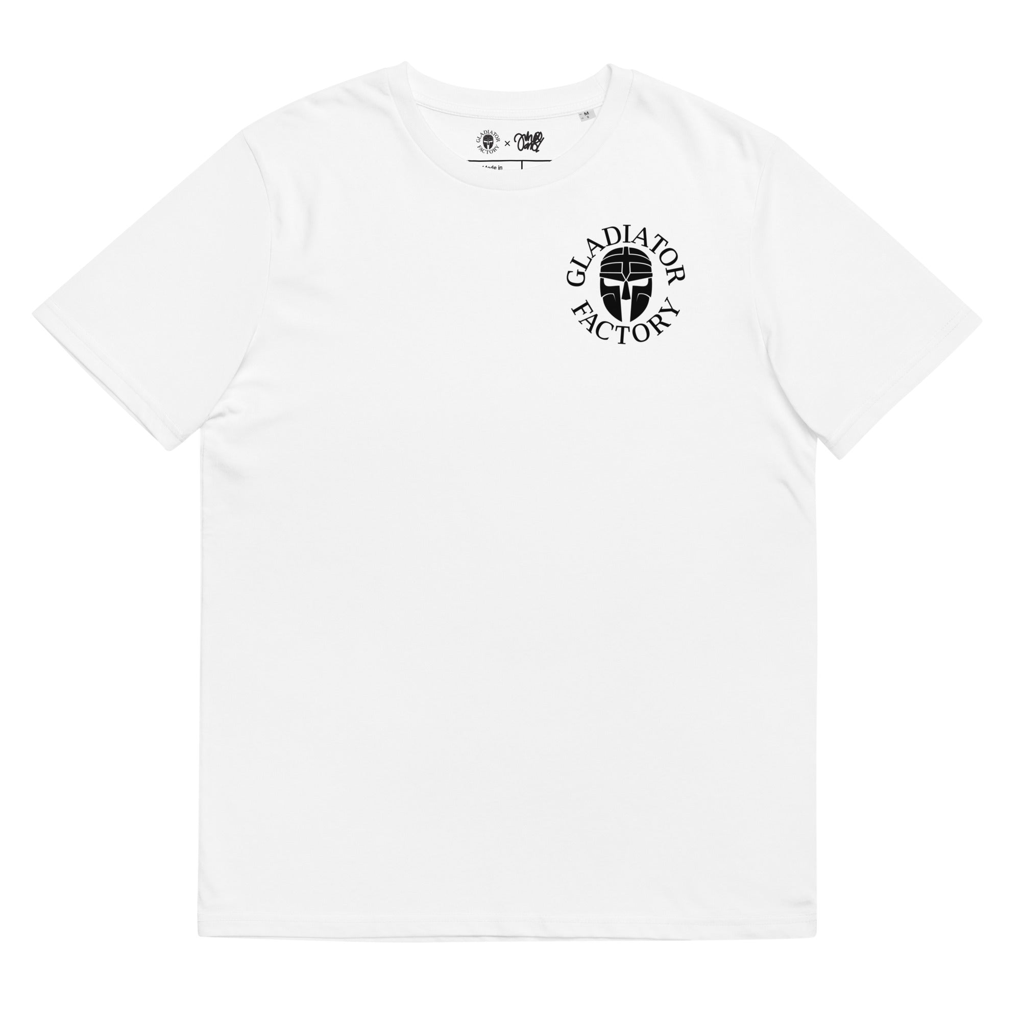 Gladiator Factory valkea logo t-paita