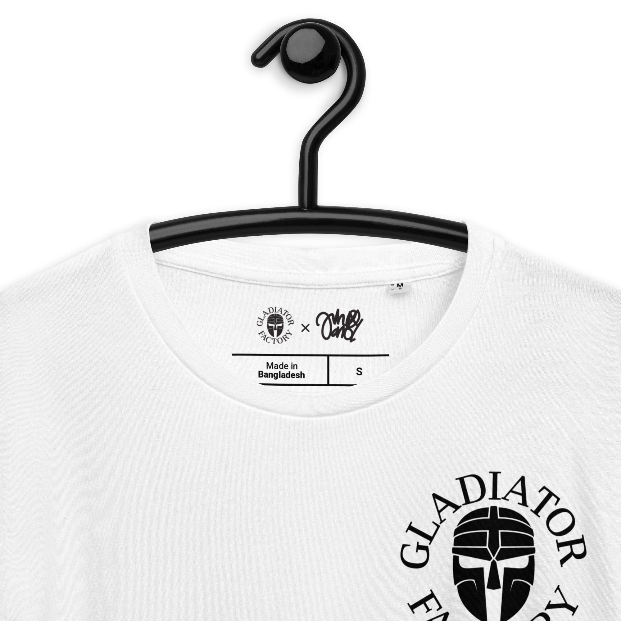 Gladiator Factory valkea logo t-paita